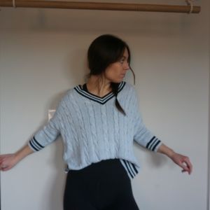 American Eagle Cable Knit V-Neck Jumper Sweater